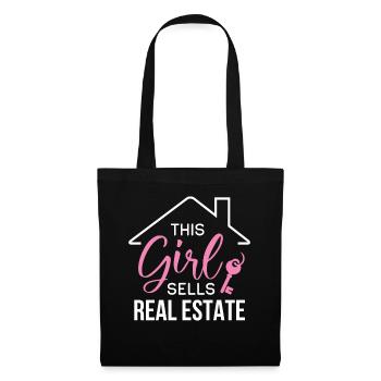 Agent immobilier Agent immobilier Cadeau d’agent immobilier - Sac en tissu - noir - Devant