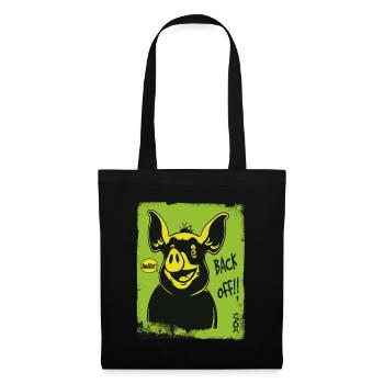Funny Pig: Go away, get away - Tote Bag - black - Front