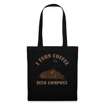 Je transforme le café en compost Blue Planet - Sac en tissu - noir - Devant