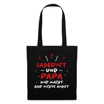 Lagerist Spruch Logistik Lustige Lagerist Geschenk - Stoffbeutel - Schwarz - Vorne