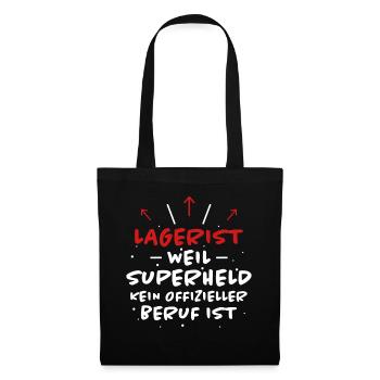Lagerist Spruch Logistik Lustige Lagerist Geschenk - Stoffbeutel - Schwarz - Vorne