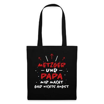 Metzger Spruch Fleischer Lustiges Metzger Geschenk - Stoffbeutel - Schwarz - Vorne