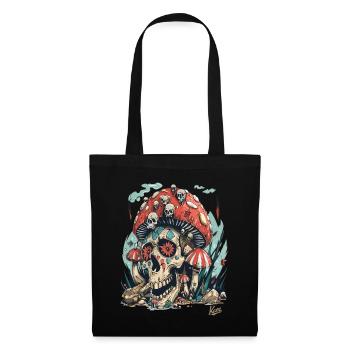 Forêt d’horribles champignons crâniens - Sac en tissu - noir - Devant