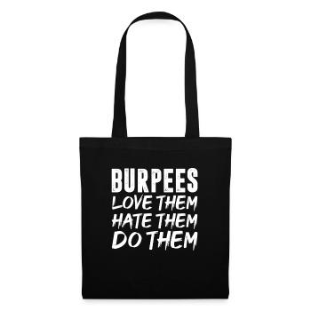 Burpees Fitness Cadeau de musculation Burpee - Sac en tissu - noir - Devant