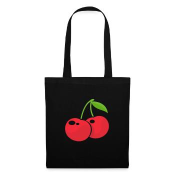 Cerisier Cerisier Fleur de cerisier Fruit Cadeau - Sac en tissu - noir - Devant