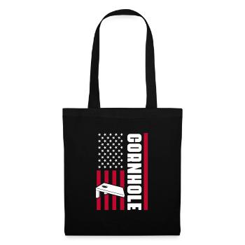 Cornhole Beanbag Sackloch Geschenk - Stoffbeutel - Schwarz - Vorne