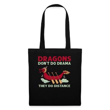 Drachen machen kein Drama, sie machen Distanz - Stoffbeutel - Schwarz - Vorne