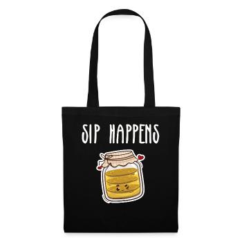 Kombucha Lover Sip Happens Cute Jar - Tote Bag - black - Front