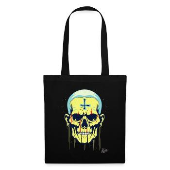 Un crâne de dessin animé cool - Sac en tissu - noir - Devant