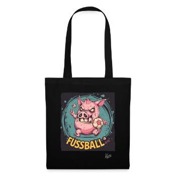 Cochon de football : Nous voulons le football maintenant - Sac en tissu - noir - Devant
