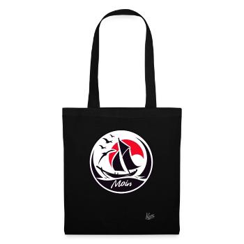 Dites bonjour et naviguez en bateau - Sac en tissu - noir - Devant
