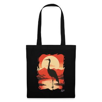 Japanese crane: feather-light fashion - Tote Bag - black - Front