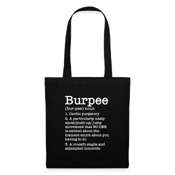 Burpees Fitness Cadeau de musculation Burpee - Sac en tissu - noir - Devant
