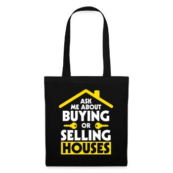 Agent immobilier Agent immobilier Cadeau d’agent immobilier - Sac en tissu - noir - Devant