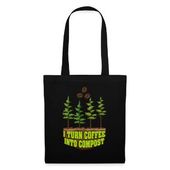 Je transforme le café en compost Blue Planet - Sac en tissu - noir - Devant