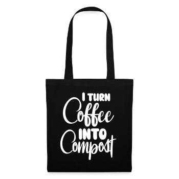 Je transforme le café en compost Blue Planet - Sac en tissu - noir - Devant