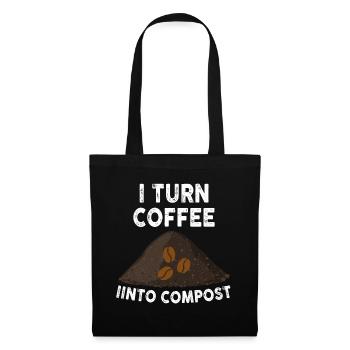 Je transforme le café en compost Blue Planet - Sac en tissu - noir - Devant