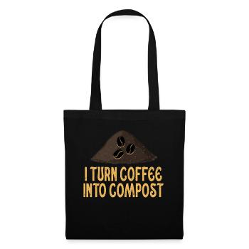 Je transforme le café en compost Blue Planet - Sac en tissu - noir - Devant