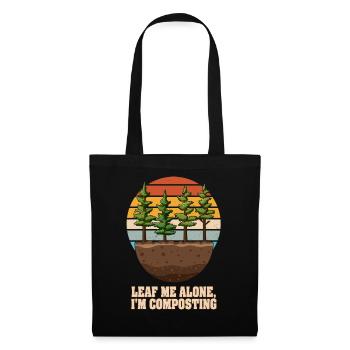 Feuille-moi seul je composte - Sac en tissu - noir - Devant