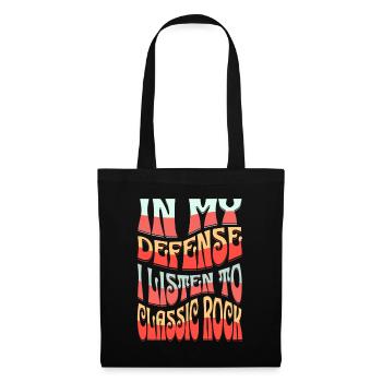 Pour ma défense, j’écoute du rock classique - Sac en tissu - noir - Devant