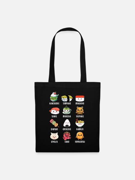 Sushi Essen Japan Nigiri Geschenk - Stoffbeutel - Schwarz