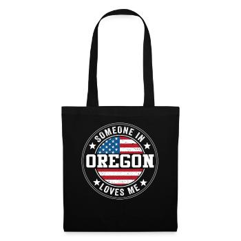 Jemand in Oregon liebt mich - Stoffbeutel - Schwarz - Vorne