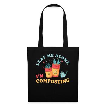 Feuille-moi seul je composte - Sac en tissu - noir - Devant