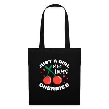 Cerisier Cerisier Fleur de cerisier Fruit Cadeau - Sac en tissu - noir - Devant