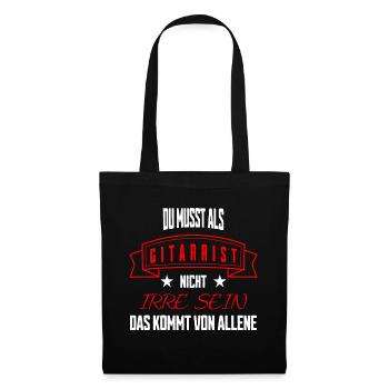 Jugendliche Anfänger und Erwachsene lernen Gitarre - Stoffbeutel - Schwarz - Vorne