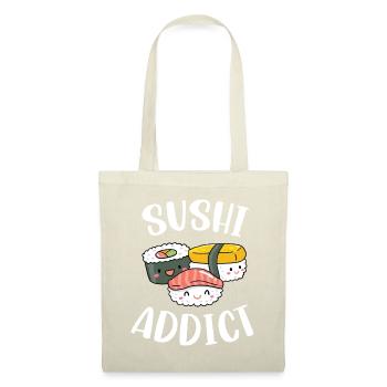 Sushi Essen Japan Nigiri Geschenk - Stoffbeutel - Natur - Vorne