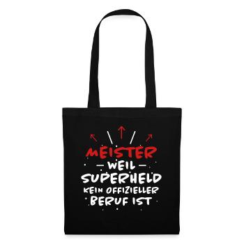 Meister Spruch Prüfung Lustiges Meister Geschenk - Stoffbeutel - Schwarz - Vorne