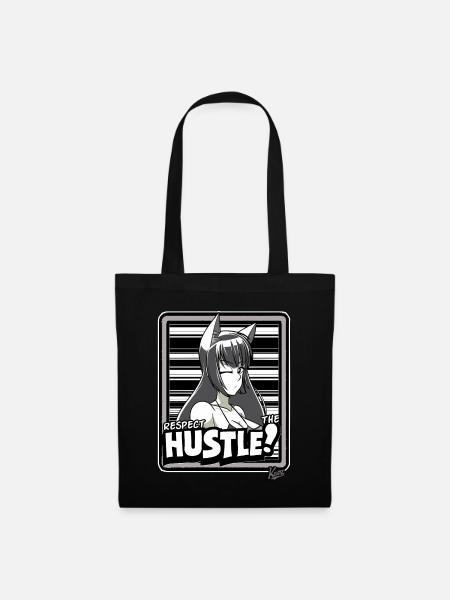 Japan Cartoon Girl: Respect the Hustle - Tote Bag - black