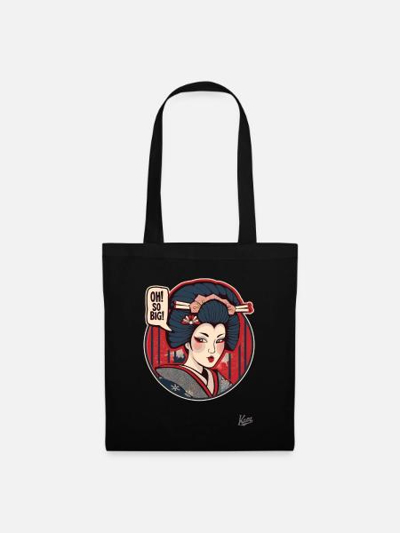 Funny Cartoon Geisha: Oh So Big! - Tote Bag - black