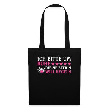 Je demande le silence, le maître veut jouer aux quilles, - - Sac en tissu - noir - Devant