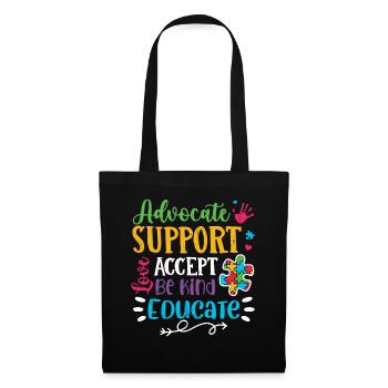 Autisme - Sac en tissu - noir - Devant
