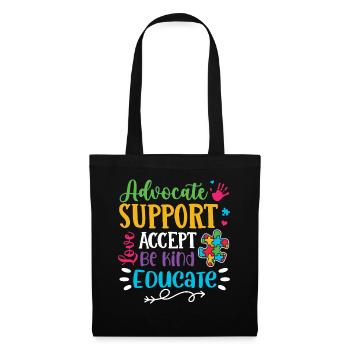 Autismus Awareness Day Autist Geschenk - Stoffbeutel - Schwarz - Vorne