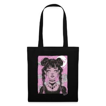 Super mignon grunge émo fille - Sac en tissu - noir - Devant