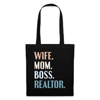 Agent immobilier Agent immobilier Cadeau d’agent immobilier - Sac en tissu - noir - Devant