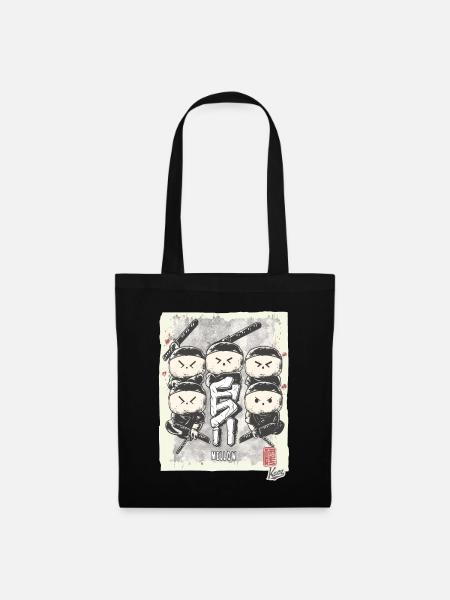 Die coolen gelassenen Marshmallow-Ninjas - Stoffbeutel - Schwarz