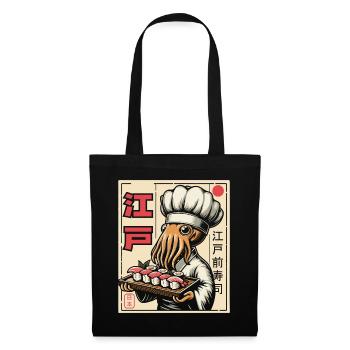 Sushi Essen Japan Nigiri Geschenk - Stoffbeutel - Schwarz - Vorne