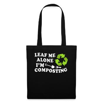 Leaf Me Alone Je composte - Sac en tissu - noir - Devant