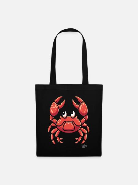 crabe de dessin animé drôle - Sac en tissu - noir
