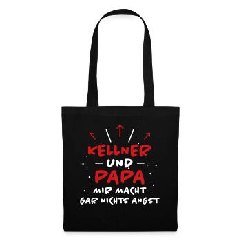 Kellner Spruch Restaurant Lustige Kellner Geschenk - Stoffbeutel - Schwarz - Vorne