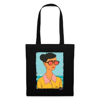 Portrait of a woman in sunglasses - Tote Bag - black - Front