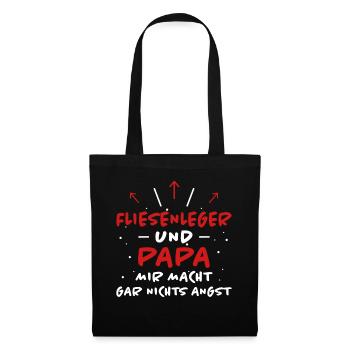 Fliesenleger Spruch Lustiges Fliesenleger Geschenk - Stoffbeutel - Schwarz - Vorne