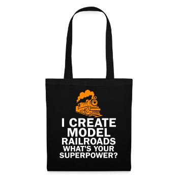 I Create Model Railroads Superpower - Tote Bag - black - Front