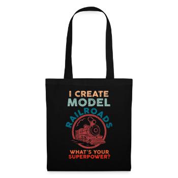 I Create Model Railroads Superpower - Tote Bag - black - Front