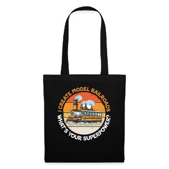 I Create Model Railroads Superpower - Tote Bag - black - Front
