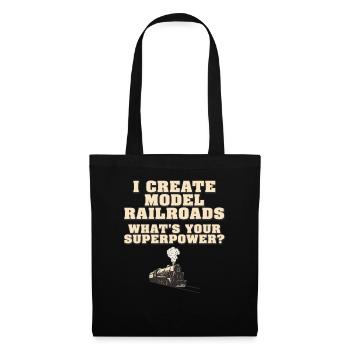 I Create Model Railroads Superpower - Tote Bag - black - Front