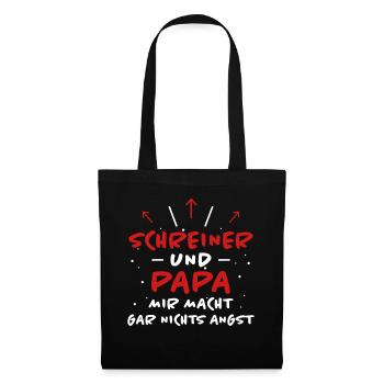 Schreiner Spruch Beruf Lustiges Schreiner Geschenk - Stoffbeutel - Schwarz - Vorne